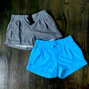 2 pairs lululemon shorts, size 6.